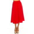 thumbnail image 1 of Moa Collection Women's Flared Lightweight Elastic Midi A-line Skirt, 1 of 6