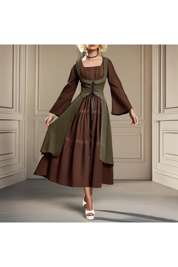 Women's Flared Sleeve Dress Square Collar Lace Lace Maxi Dress Set Dress Chambray Dress Midi Dresses for Women for Women Casual Beach with Sleeves Womens plus Size Dress Dress Women Midi Dress Women's