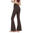 thumbnail image 1 of ZKunhua Women's Flared Yoga Pants Solid Color High Waisted Stretchy Leggings Soft Bootcut Leggings for Lounge, 1 of 5
