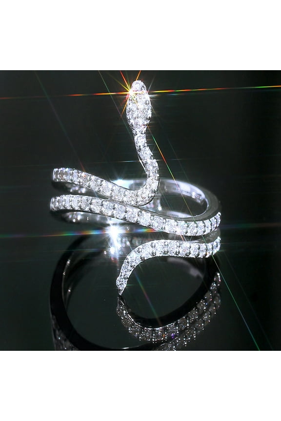 Women's Flash Diamond Micro-Inlaid Zircon Snake Ring