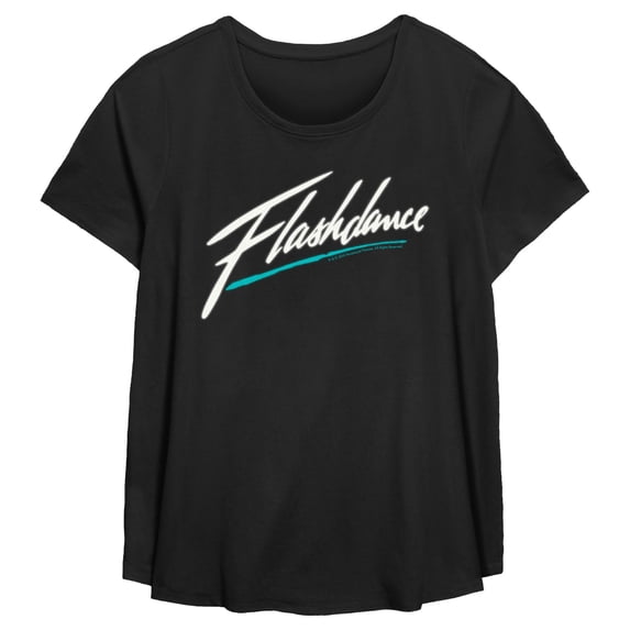 Women's Flashdance Blue Stroke Classic Logo Graphic T-Shirt