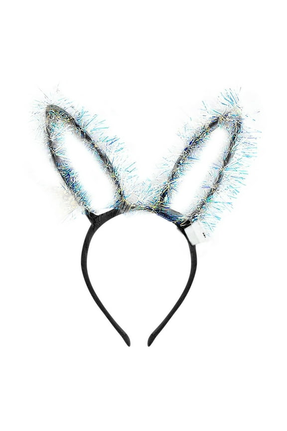 Women's Flashing LED Light Up Headband, Christmas Rabbit Ears with Luminous Flashing Lights, Party Headband for Raves, Music Festivals, Concerts, and Night Events-C