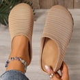 thumbnail image 1 of Women's Flat Heel Slippers Comfortable Casual Shoes Non-Slip Breathable Stylish Outdoor Indoor Footwear Khaki, 1 of 9