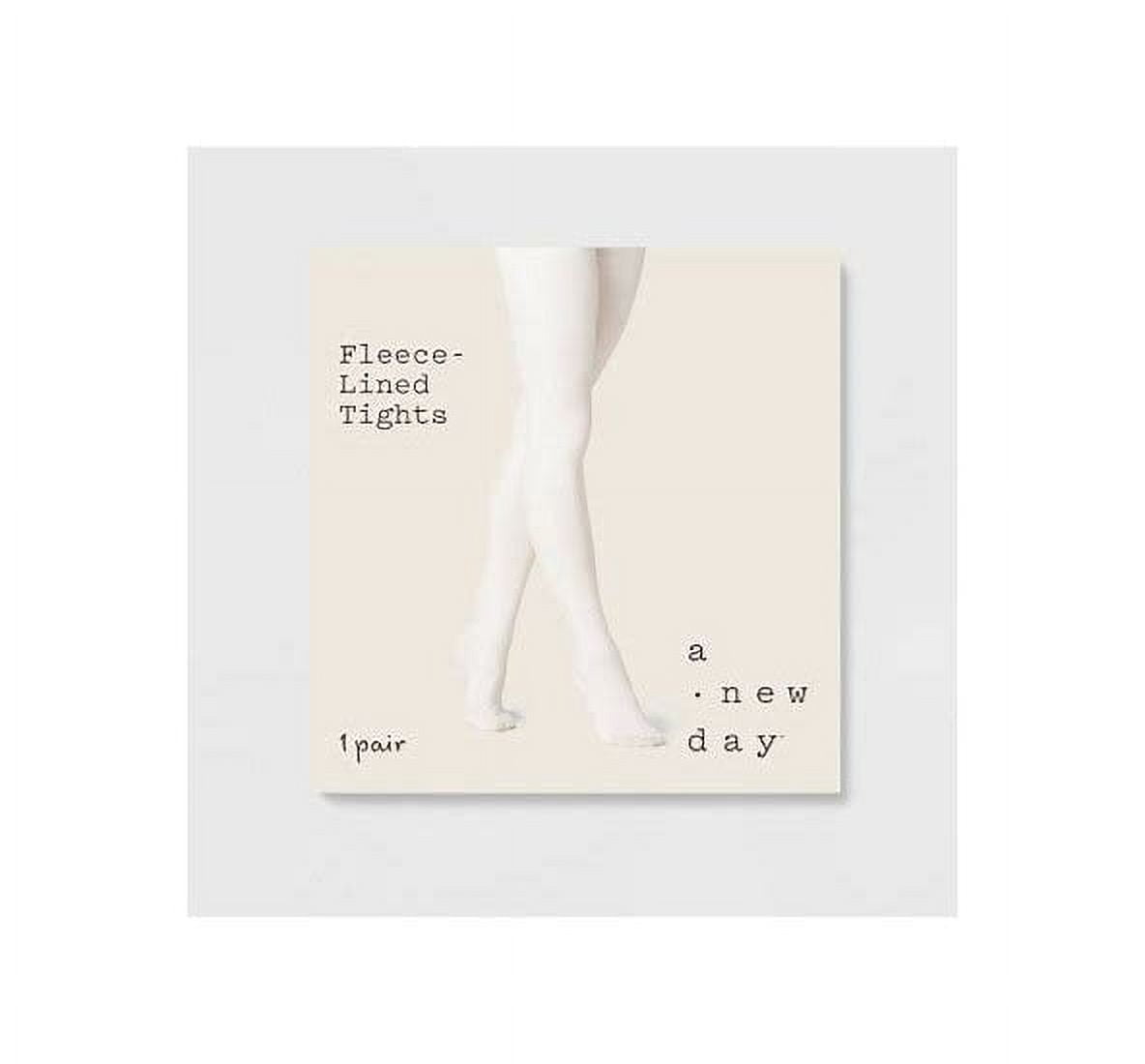 Women's Flat Knit Fleece Lined Tights - A New Day™ Ivory M/l : Target