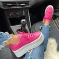 thumbnail image 1 of Women's Flat Loafer Slip On Fashion Ballet Flat Sneaker Women's Comfort Walking Boat Shoes Hot Pink 9, 1 of 6
