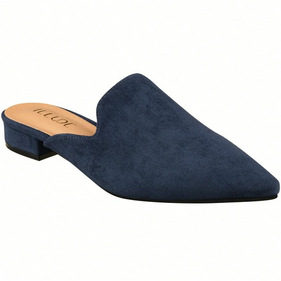 Women's Flat Mules Point Toe Loafer Mule Flats Backless Slip On Slides Loafer Shoes