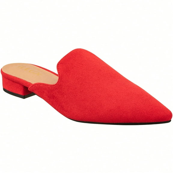 Women's Flat Mules Point Toe Loafer Mule Flats Backless Slip On Slides Loafer Shoes
