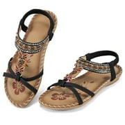 Women's Flat Sandals Bohemian Summer Shoes Comfortable Gladiator Casual Walking Beach Sandal