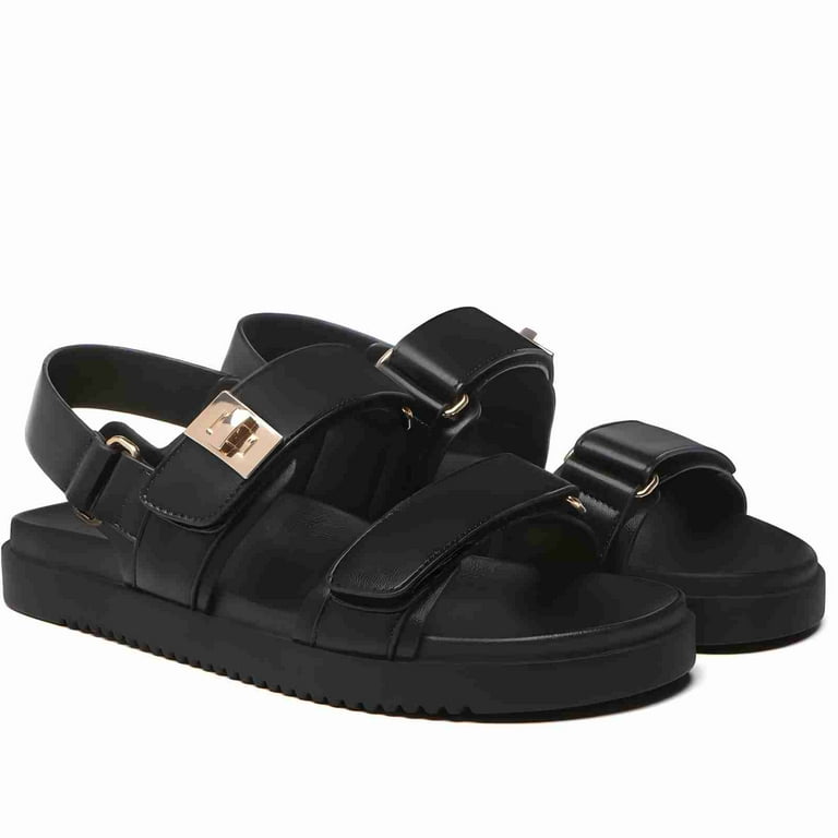 Double Strap Footbed Sandals Primark Black Sandals 2019 Brown Two