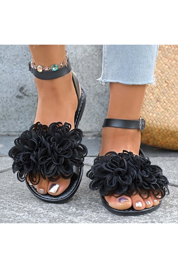 Women’s Flat Sandals Slip On Summer Gladiator Open Toe Braided Slingback Shoes,Flat Sandals For Women 2025 Comfortable Black 8