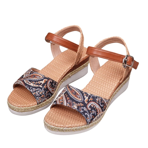 Women’s Flat Sandals, Soft Straps Slip-on Open Toe Light Weight Elastic Slingback Comfort Casual Walking Sandals Black 6
