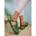 thumbnail image 1 of Women's Flat Sandals, Wide Width Sandals for Women, Going Out Shoes for Women, Women's Mexicanos Huaraches Sandals Summer Beach Vacation Closed Toe Ankle Strap Flats Walking Wedding Shoes, Green 7.5, 1 of 6
