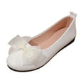thumbnail image 1 of Women's Flat Shoes Bow Round Toe Slip-On Casual Breathable Comfortable Spring Summer Fashion for Everyday Wear White,36, 1 of 9