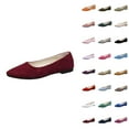 thumbnail image 1 of Women's Flat Shoes Faux Suede Pointed Toe Ballet Dressy Flats Comfortable Slip On Walking Shoe With Square Toe, 1 of 8