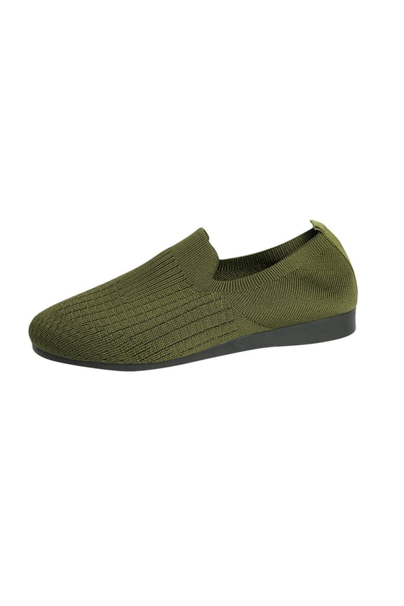 Women's Flat Shoes Flying Weave Round Toe Shallow Mouth Retro Colorblocking One Foot Stirrup Casual Work Single Shoes