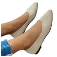 thumbnail image 1 of Women's Flat Shoes Flying Woven Pointed Toe Ballet Comfortable Dressy Slip on Low Heels Office Loafers, 1 of 6