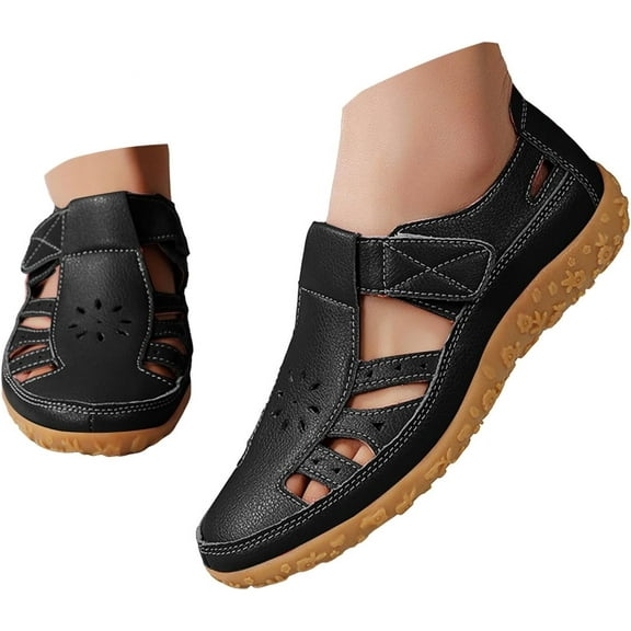 Women's Flat Shoes | Hollow Out Breathable with Adjustable Strap, Comfortable Casual Driving Shoes for Work