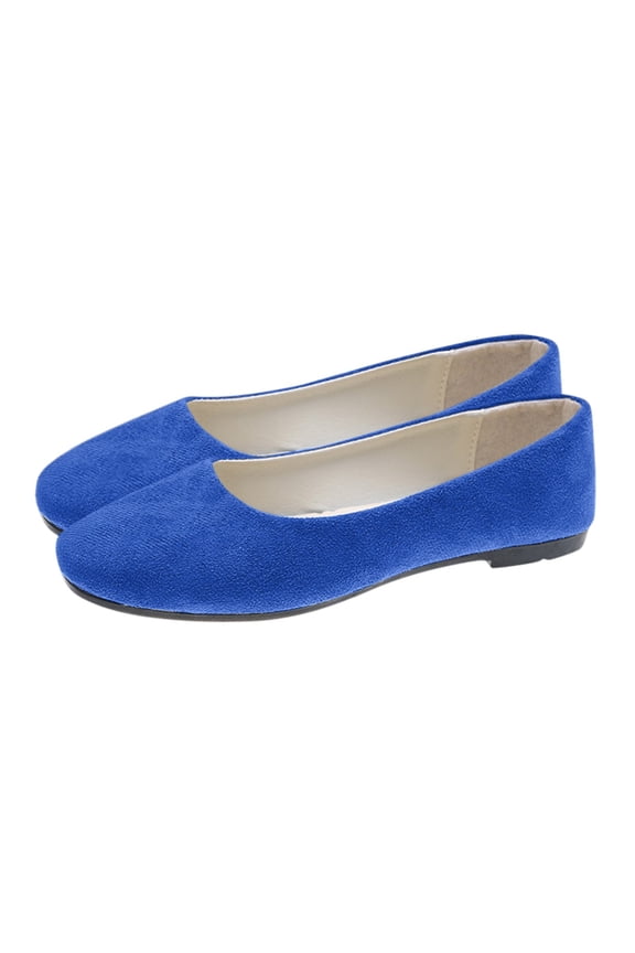 Women‘s Flat Shoes, Korean Style Square Toe Suede Ballet Flats, Slip-On Pumps for Work, Dressy Casual, and Fashion Outfit Essential Royal Blue 40