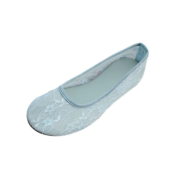 Women's Flat Shoes Lace Mesh Ballet Flats Round Toe Comfortable Walking Dress Shoes Slip on Ballerina Flats for Business Casual Work, Everyday Wear