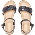 thumbnail image 1 of Women's Flat Slide Sandals Adjustable Ankle Strap Cross-strap Summer., 1 of 7