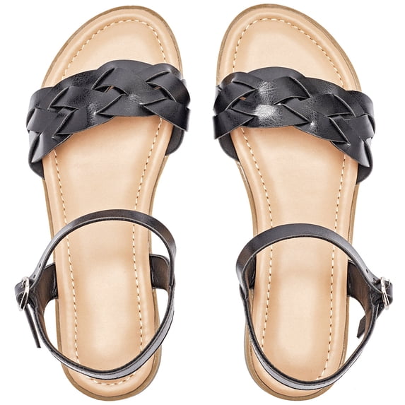 Women's Flat Slide Sandals Adjustable Ankle Strap Cross-strap Summer.
