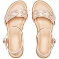 thumbnail image 1 of Women's Flat Slide Sandals Adjustable Ankle Strap Cross-strap Summer., 1 of 7