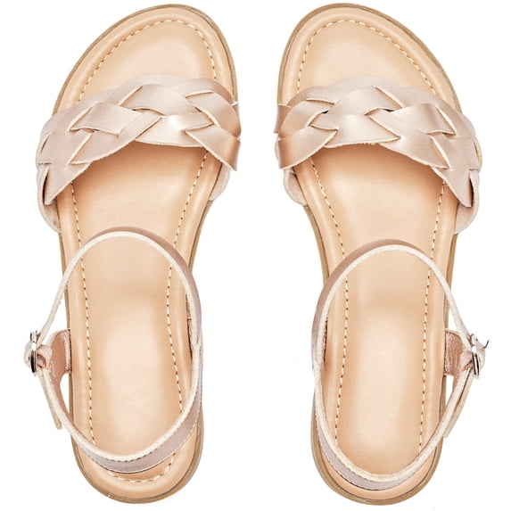 Women's Flat Slide Sandals Adjustable Ankle Strap Cross-strap Summer.