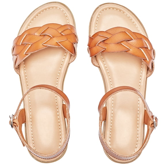 Women's Flat Slide Sandals Adjustable Ankle Strap Cross-strap Summer.