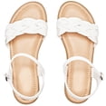 thumbnail image 1 of Women's Flat Slide Sandals Adjustable Ankle Strap Cross-strap Summer., 1 of 7