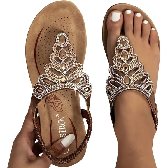 Women's Flat Summer Sandals: with Adjustable Ankle Strap & Comfortable Open-toe design