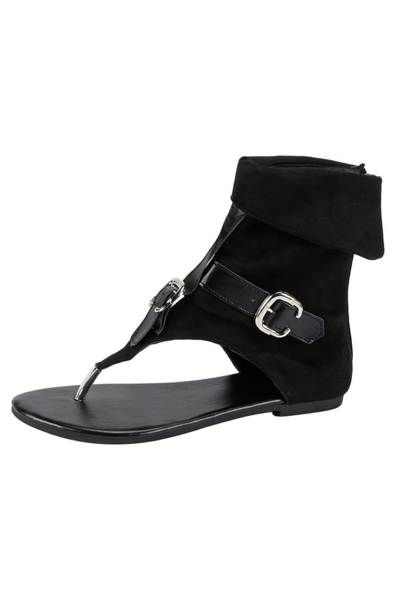 Women's Flat Thong Sandals Boots Adjustable Buckle Open Toe Zipper Wedge High Top Gladiator Booties Party Vocation