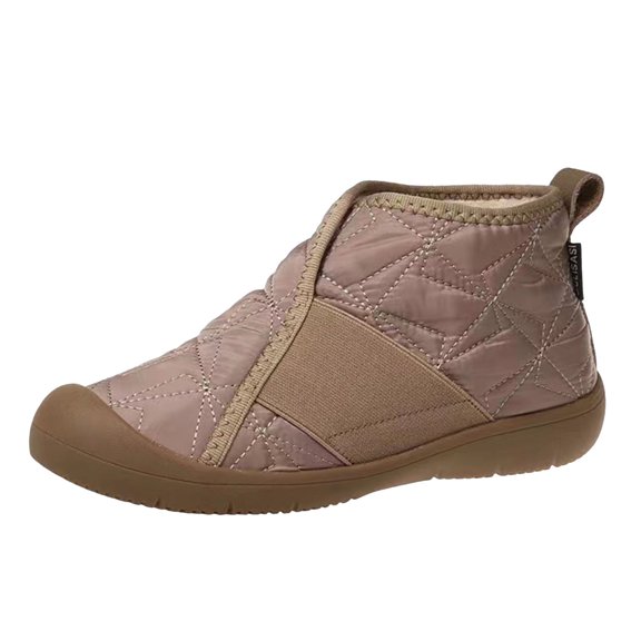 Women's Flat Winter Warm Plush Ankle Boots Fleece Lined Slip On Short Boots Wide Width Comfortable Non Slip Walking Shoes Brown Size 10