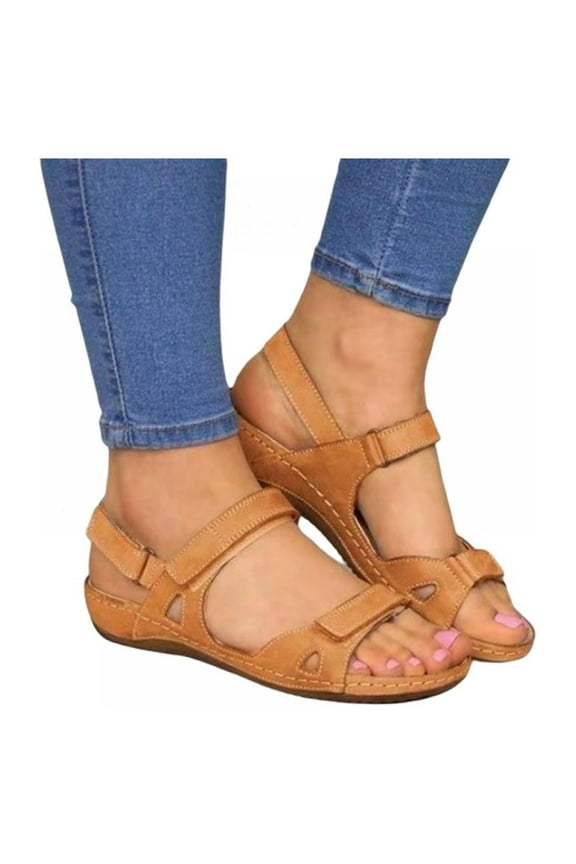 Women's Flat sandals, Comfort Slip-on Slingback Light Weight Casual Walking Sandals