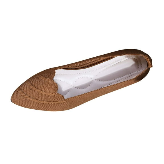 Women's Flats Pointed Toe Ballet Shoes Knit Dress Shoes Low Wedge Slip On Arch Support Walking Office Business Flats Women's Flats Shoes Pointed Toe Knit Comfortable Dressy Mesh Flat