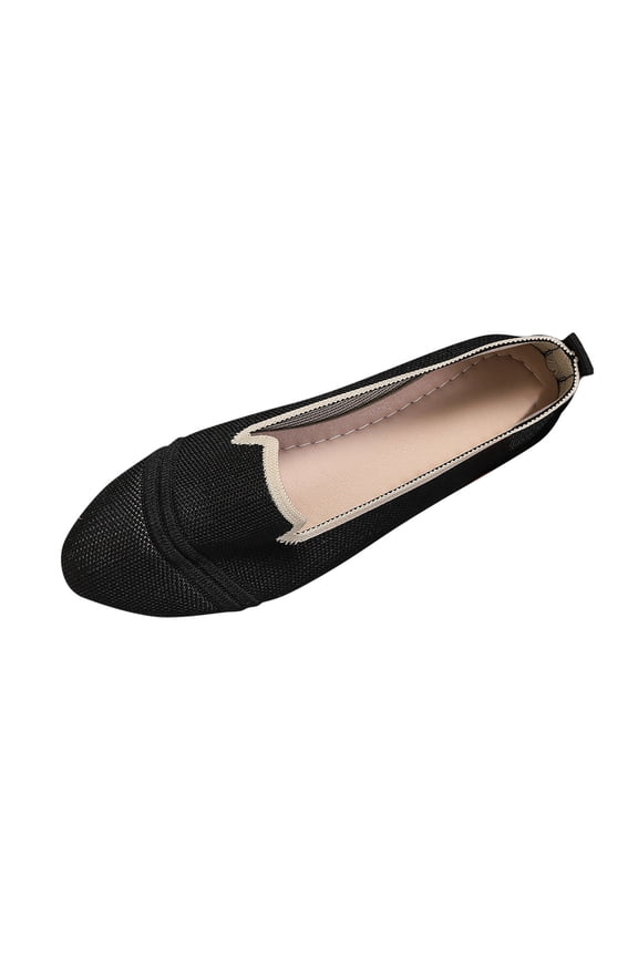 Women’s Flats Pointed Toe Knit Ballet Flat Shoes, Slip-On Dressy Flats for Work, Office & Party, Comfy Business Casual Shoes for Travel