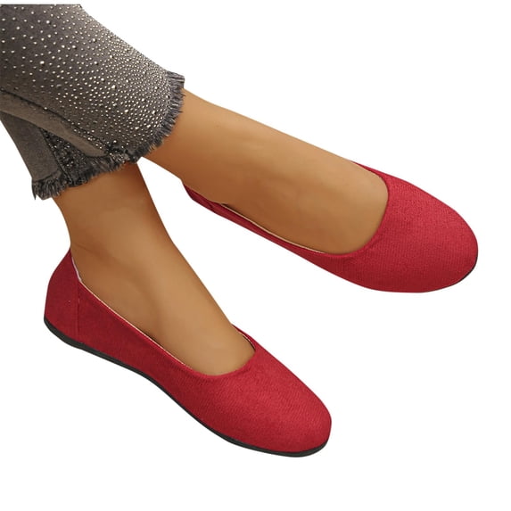 Women's Flats Shoes Black Ballet Flats Dress Shoes for Women Slip On Comfortable Dressy Loafers Summer Casual Solid Color Soft-Soled Shoes