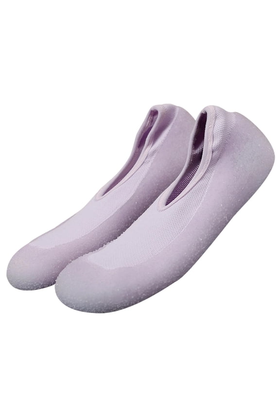 Women's Flats Shoes Lightweight Indoor Athletic Sneakers for and Silent Gym Shoes with Sole Absorbing Soft Bottom for Jumping Yoga and Fitness Activities Light Purple 34
