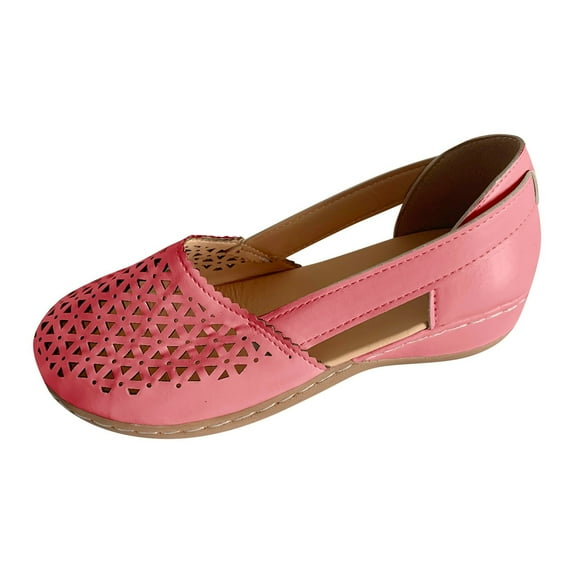 Women's Flats Shoes Low Heel Pump Shoes Comfortable PU Leather Slip on Shoes for Women