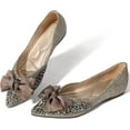 thumbnail image 1 of Women's Flats Shoes Rhinestone Pointed Toe Flats Comfort Low Wedge Dressy Flats Silver Bowknot Flats Light Weight Casual Ballet Shoes, 1 of 7