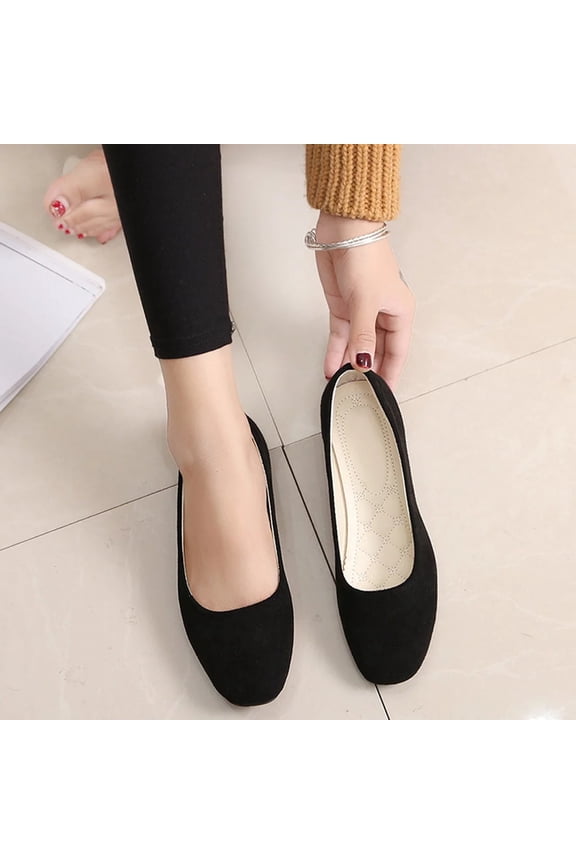 Women's Flats Shoes Round Toe Flats Black Flats Shoes Women Ballet Flats for Women Dressy Shoes Nude Flats Black 43