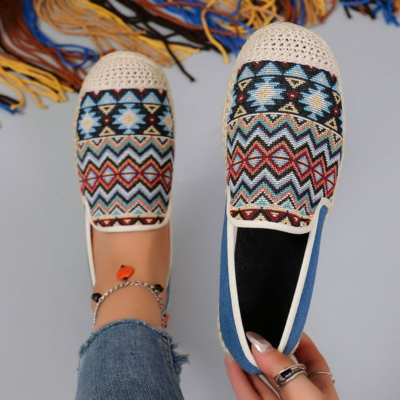 Women's Flats Shoes Women Comfortable Dress Shoes Pointed Toe Flats Ballet Mesh Knit Flat Dressy Slip on Business Casual Shoes for Women Blue 6.5