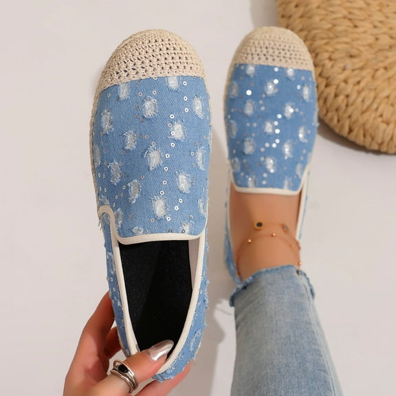 Women's Flats Shoes Women Comfortable Dress Shoes Pointed Toe Flats Ballet Mesh Knit Flat Dressy Slip on Business Casual Shoes for Women Blue C 6.5