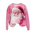 thumbnail image 1 of Women's Fleece Brushed Sweatshirts Christmas Printed Pullovers Santa Claus Graphic Clothing Christmas Tree Outfits Fall Fashion Sweatshirt Thicken Warm Clothes Holiday Tops, 1 of 4