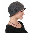 thumbnail image 1 of Women's Fleece Flower Chemo Cloche Hat for Cancer (Gray), 1 of 4