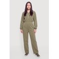 thumbnail image 1 of Women's Fleece Half Zip Hooded Jumpsuit, 1 of 3