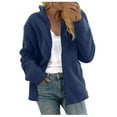 thumbnail image 1 of Women's Fleece Jacket Plus Size Full Zip Solid Warm Winter Coats Soft Polar Lightweight Sherpa Coat with Pockets, 1 of 5
