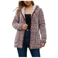 thumbnail image 1 of Women's Fleece Jacket Women's Fuzzy Fleece Zipper Front Long Cardigan Coat Warm Winter Outwear Jackets, 1 of 8