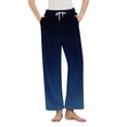 thumbnail image 1 of Women's Fleece Jogger Sweatpant Drawstring Elastic Waist Trousers High Waisted Baggy Stretchy Wide Leg Sweat Pants Comfort Casual Long Trousers with Pockets, 1 of 7