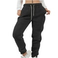 thumbnail image 1 of Women's Fleece Jogger Sweatpants Comfy Stretch High Waisted Workout Yoga Track Pants Winter Fuzzy Loose Drawstring Cinch Bottoms Lounge Pajamas Trousers, 1 of 6