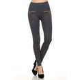 thumbnail image 1 of Women's Fleece Leggings Mid Waist Strechy Running Sports Pants with Zippers - (Charcoal), 1 of 1